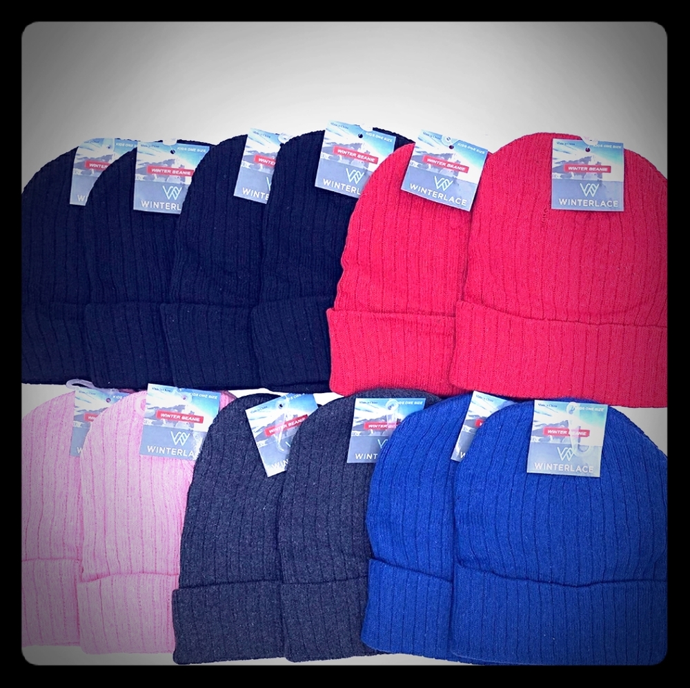 Beanie Hats, (Kid sized) 6 ct. NWT